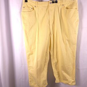 Lauren Jeans Co Ralph Lauren Womens 16W 38x21 Yellow Capri Cropped Cotton Jeans